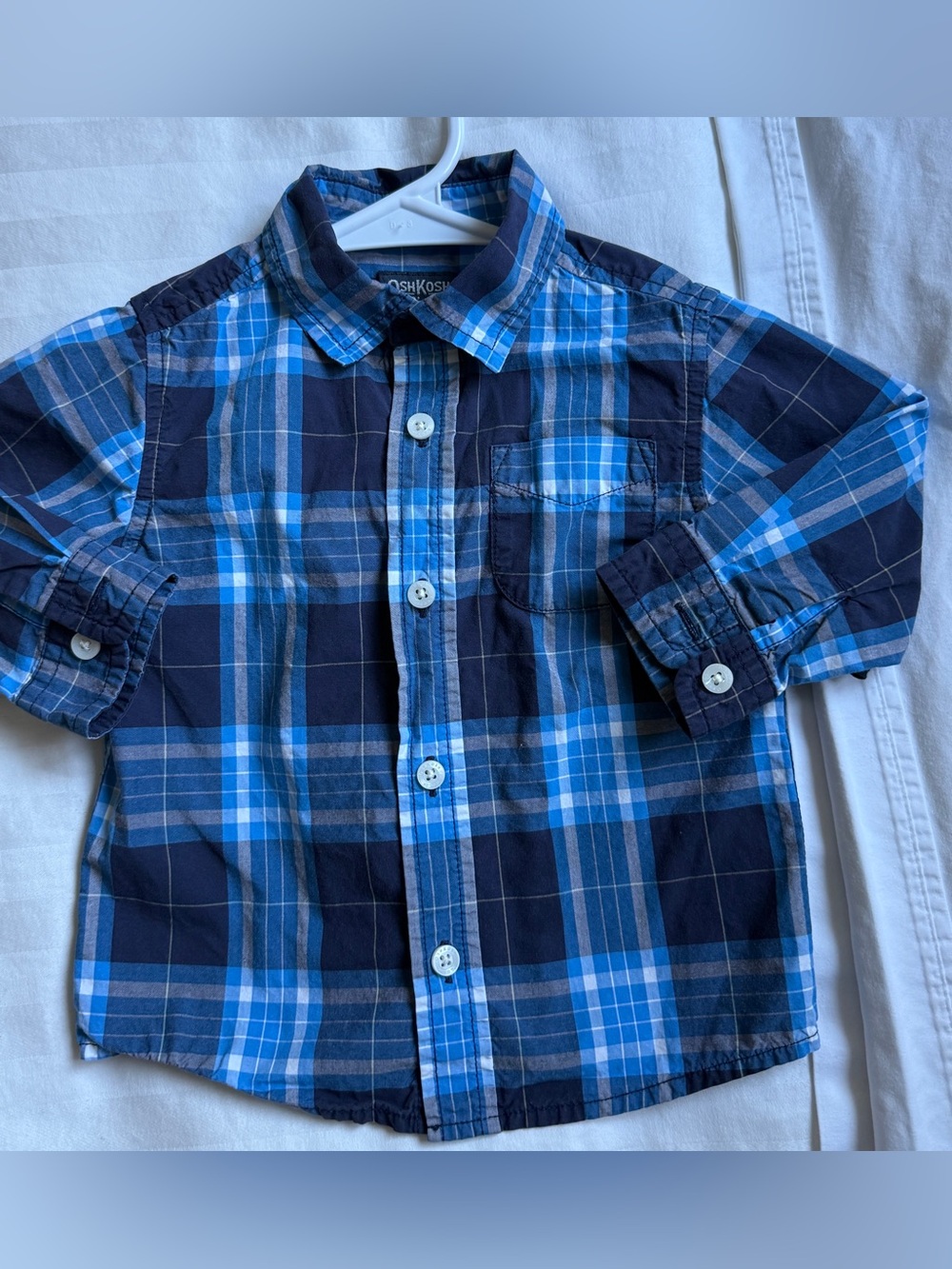 Classic OshKosh B'gosh Long-Sleeve Plaid Button-Down Shirt Sz 18 Months